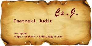 Csetneki Judit névjegykártya